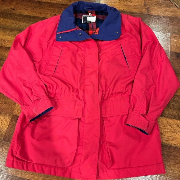 Women’s Pacific Trail Coat Medium Jacket Flannel Lined Vintage Pink and Blue - Picture 1 of 8
